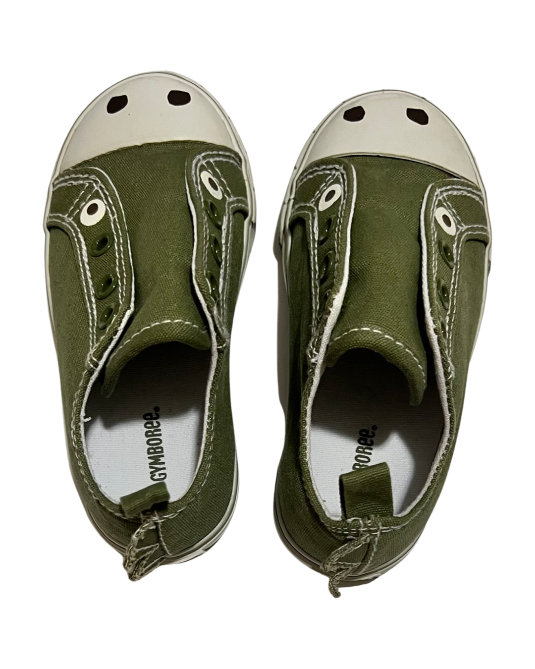 7C Toddler Boy Green Gymboree Dinosaur Canvas Shoes