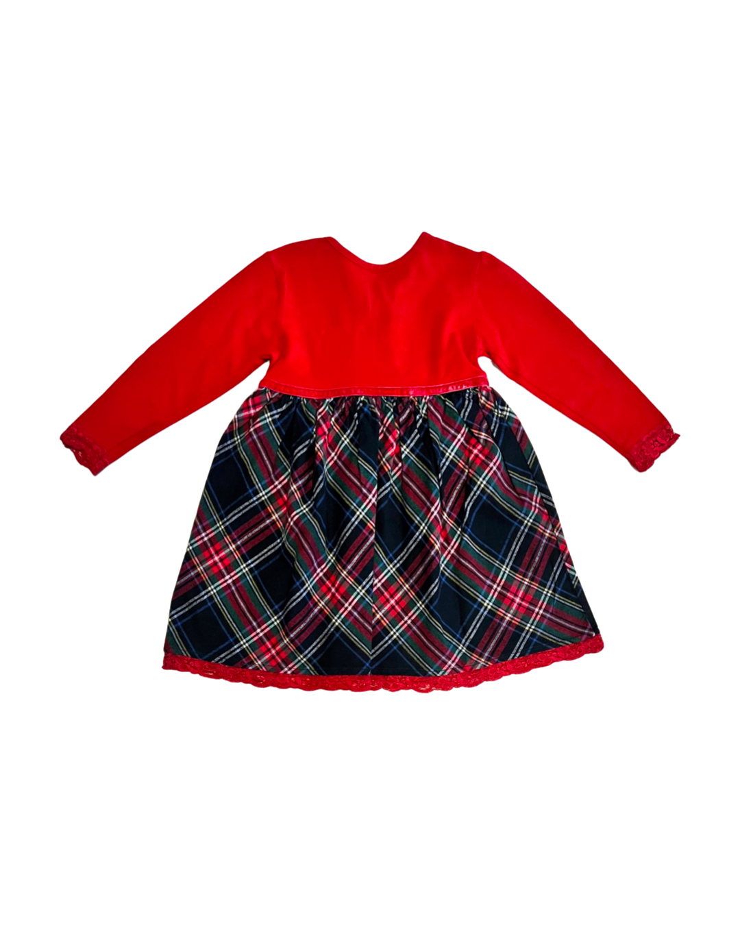 2T Toddler Girl MulberriBush Long Sleeve Tartan Plaid Christmas Dress