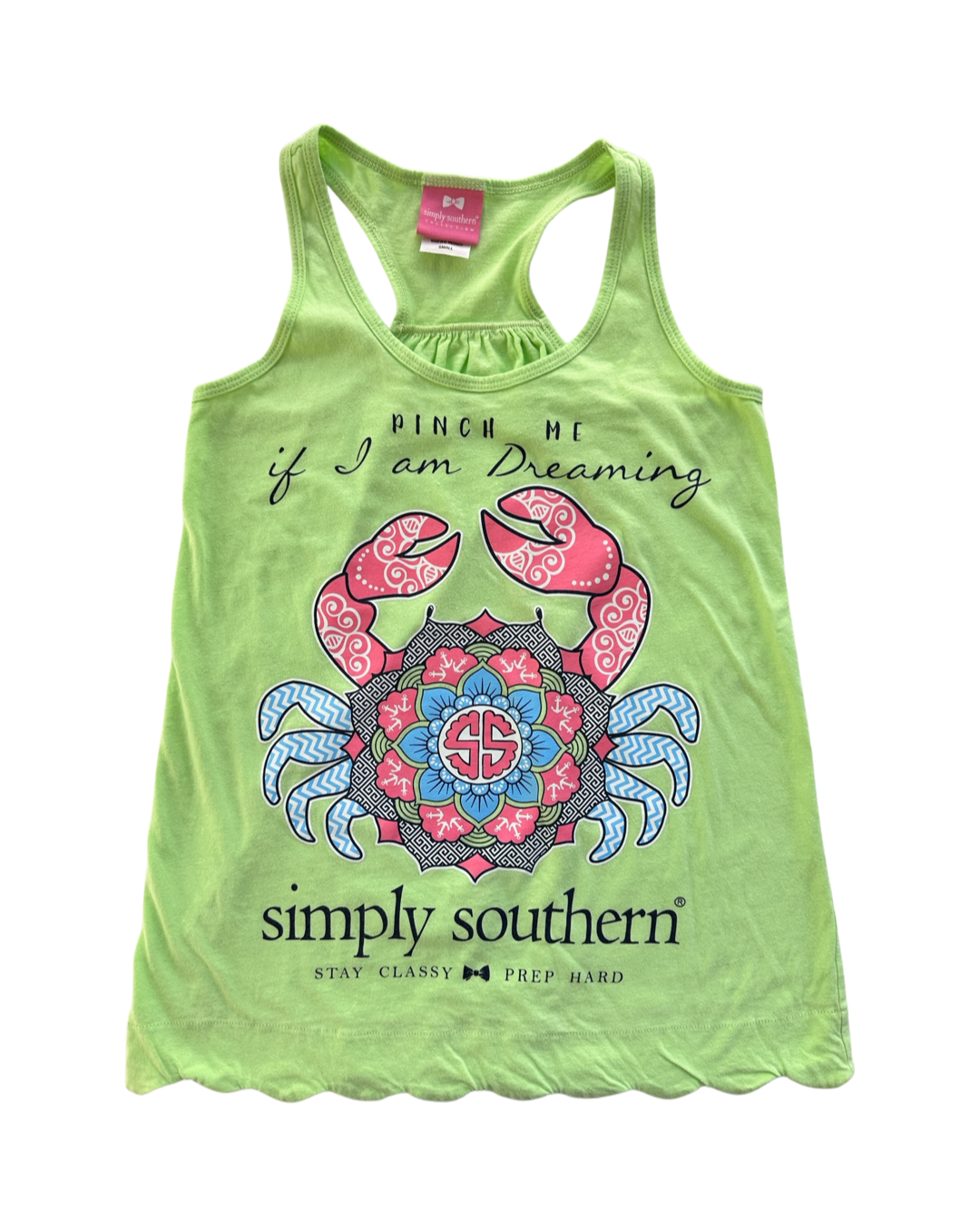 Women’s Small Simply Southern Pinch Me Crab Tank Top