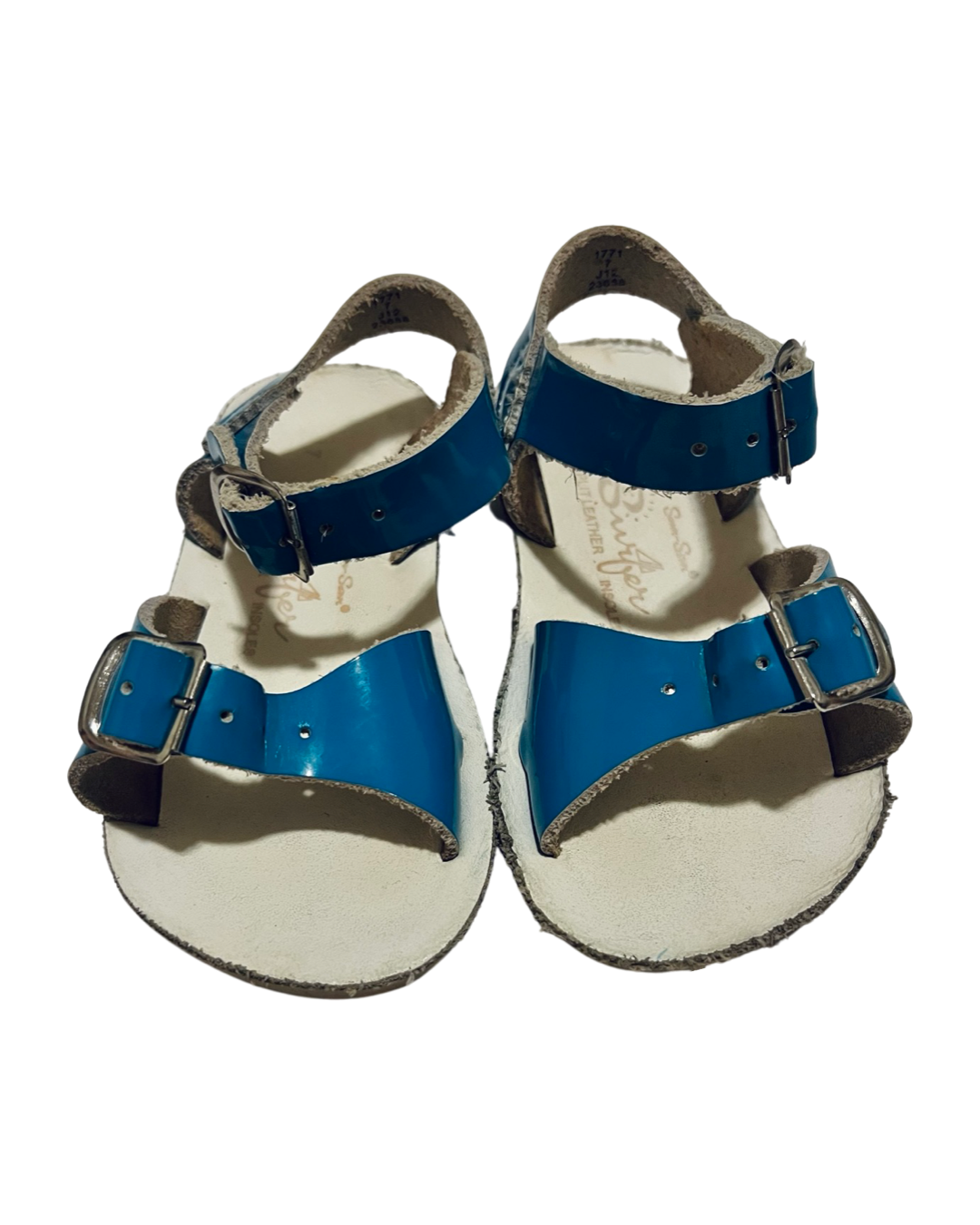 7C Toddler Girl Blue Leather Sun Sans Saltwater Sandals