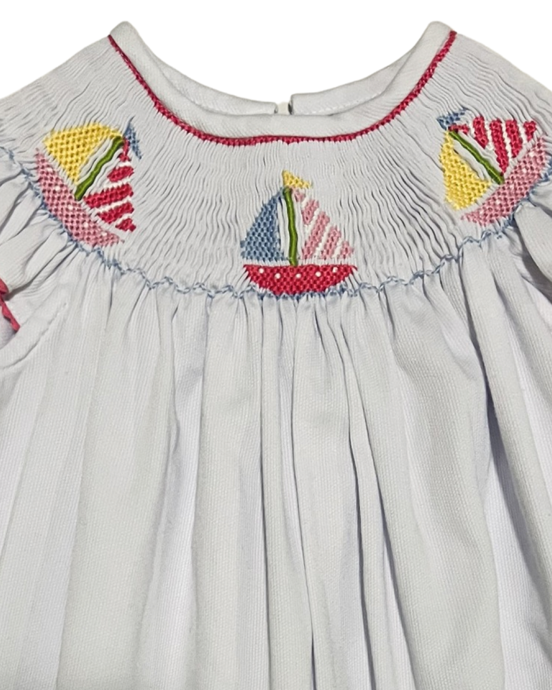 24M Baby Girl White Anavini Smocked Sailboat Dress