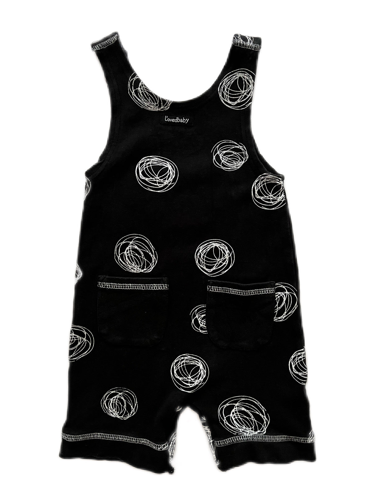 12M-18M Baby Boy Organic L’ovedbaby Black Romper