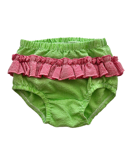 6M Baby Girl Green / Pink Seersucker Bloomers Shorts