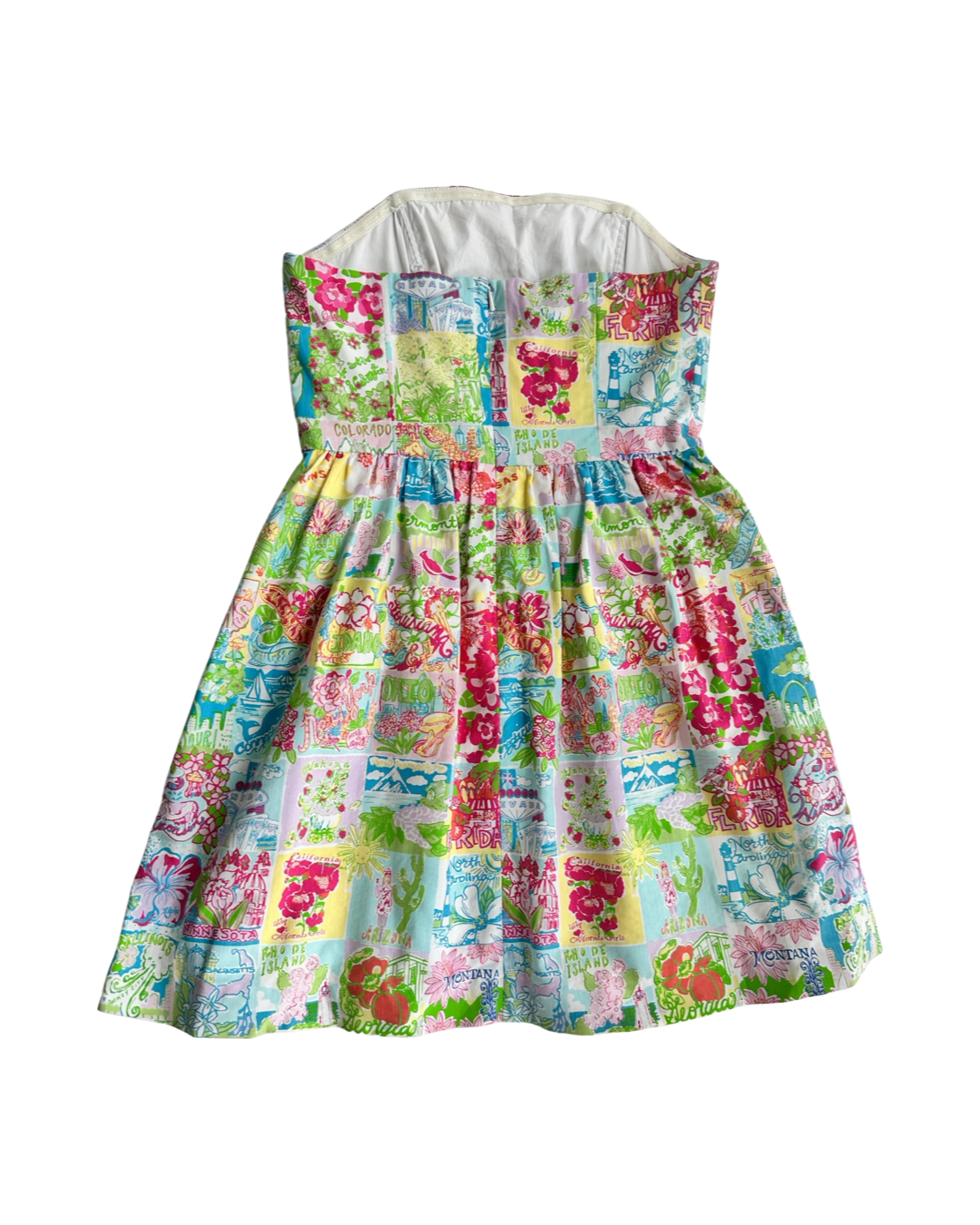 Women’s Size 4 Lilly Pulitzer Maps Postcards Strapless Dress