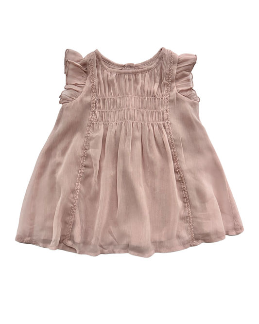 6-12M Baby Girl Baby Gap Blush Pink Chiffon Dress