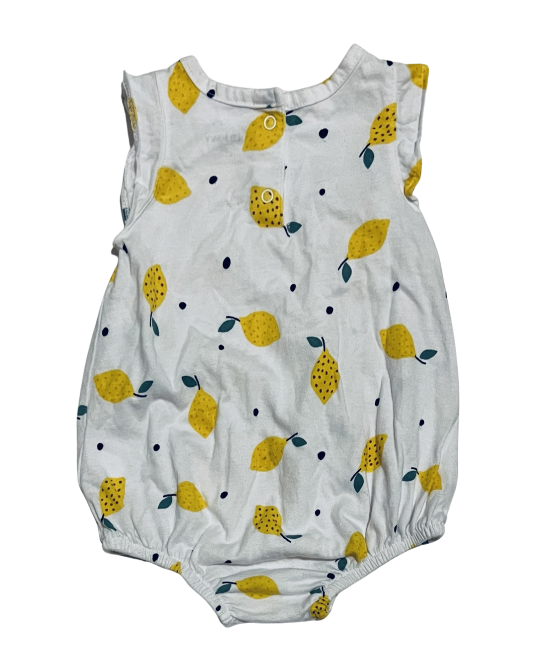 0-3M Baby Girl Old Navy Lemon Bubble Romper