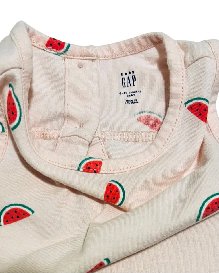 6-12M Baby Girl Pink Baby Gap Watermelon Open Back Top