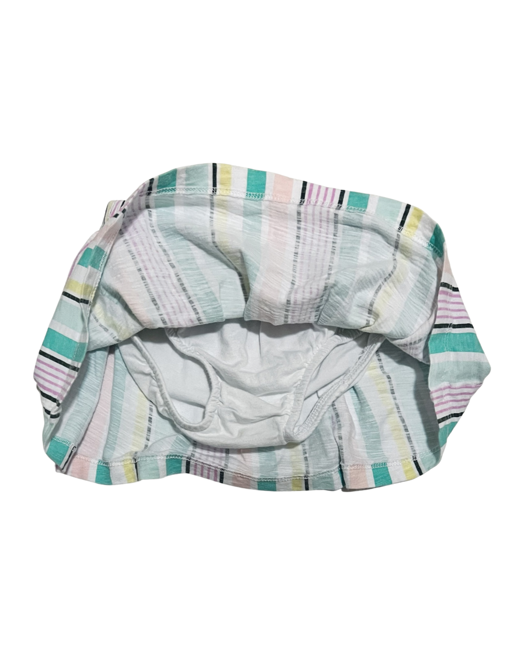 18M Baby Girl Pink & Aqua Striped Carters Skirt w/ Attached Bloomers