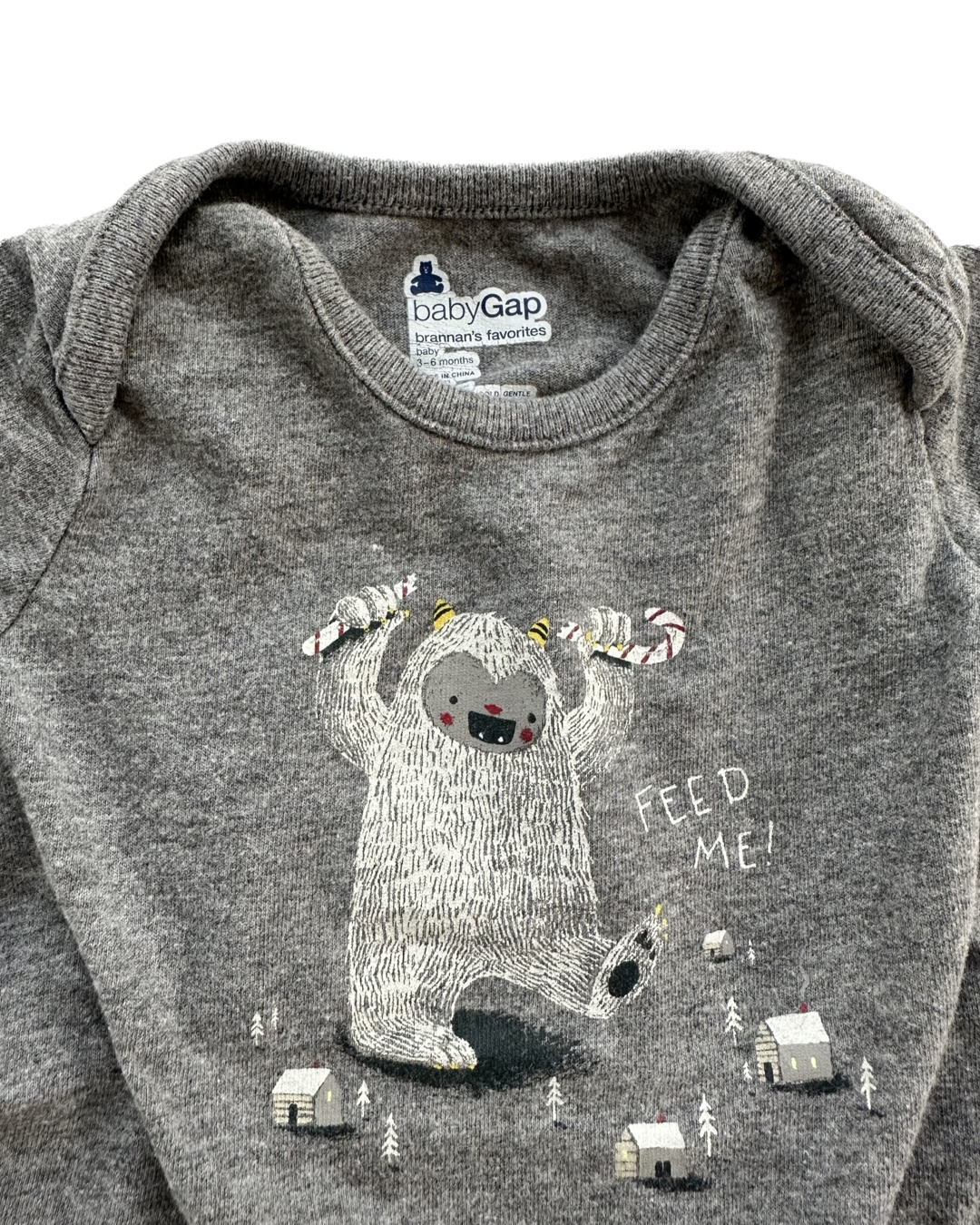 3-6M Baby Boy Baby Gap Abdominal Snowman / Yeti Onesie