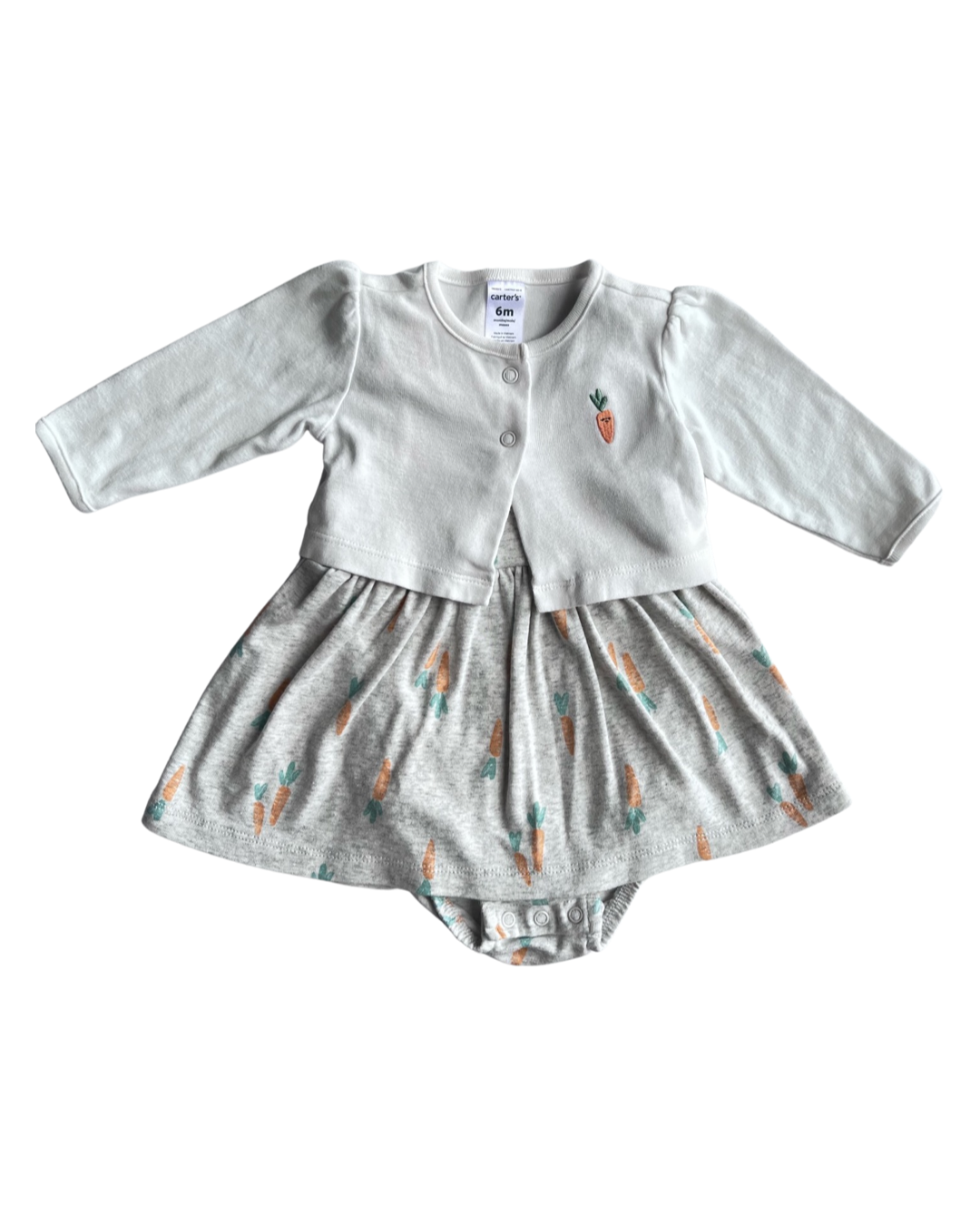 Baby Girl 6M Carters Carrot 2pc Dress & Cardigan