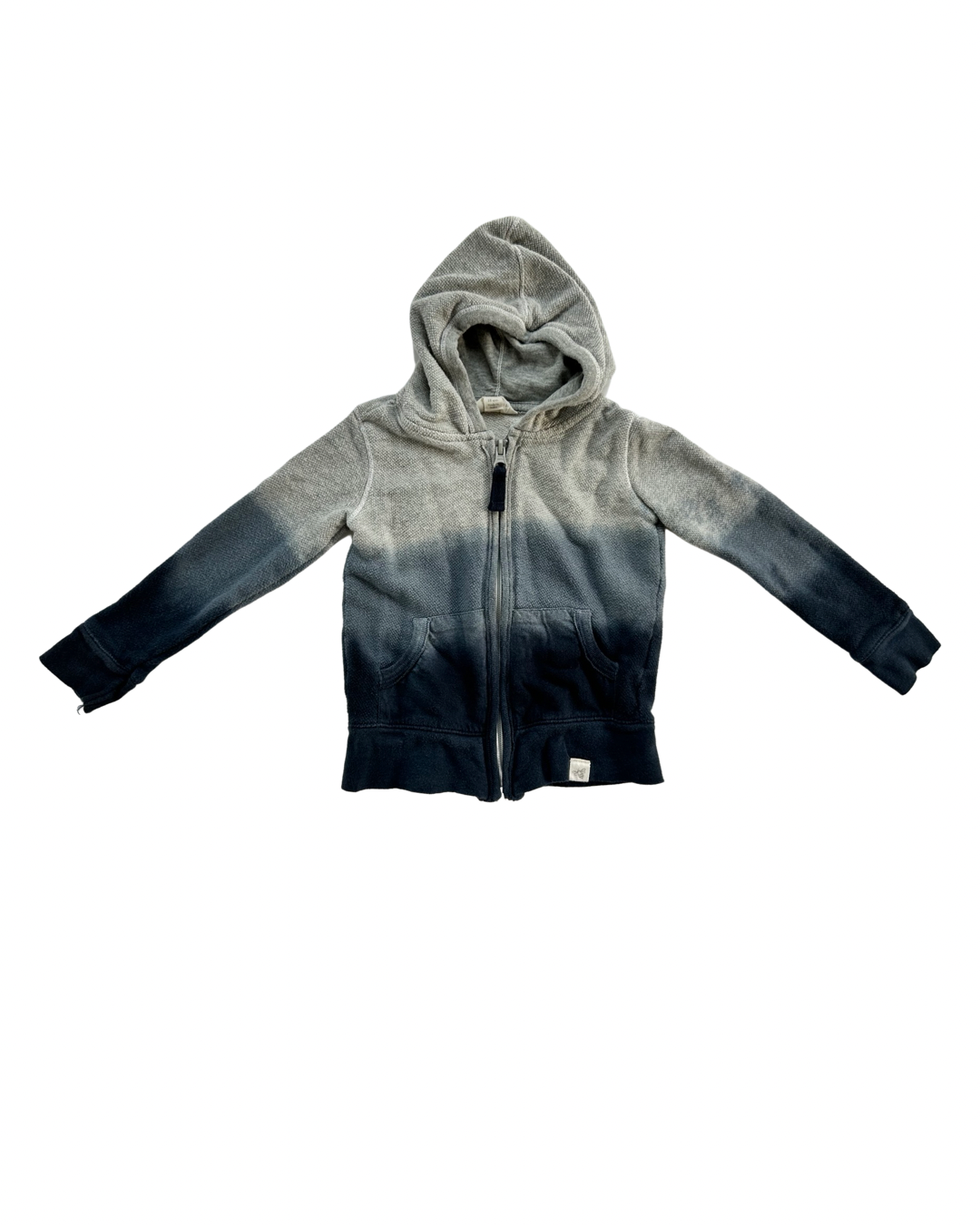 18M Baby Boy Burt’s Bees Organic Cotton Blue Ombré Tie Dye Zip Up Hoodie Shirt