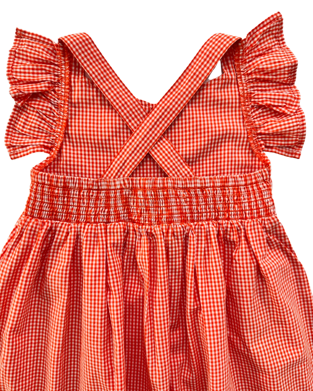 2T Toddler Girl Orange and White Gingham Garb Dress