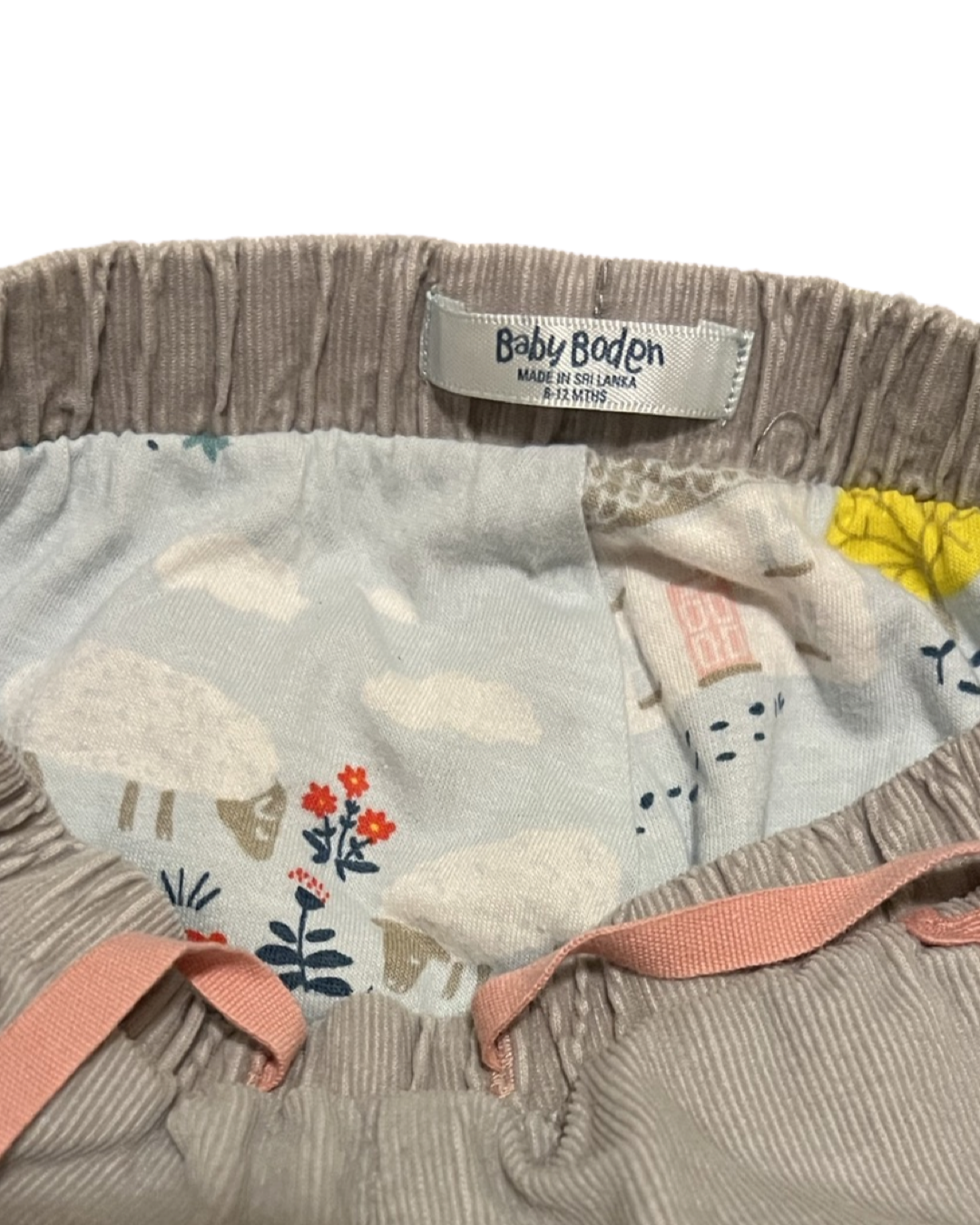 6-12M Baby Girl Baby Boden Gray Corduroy Pants