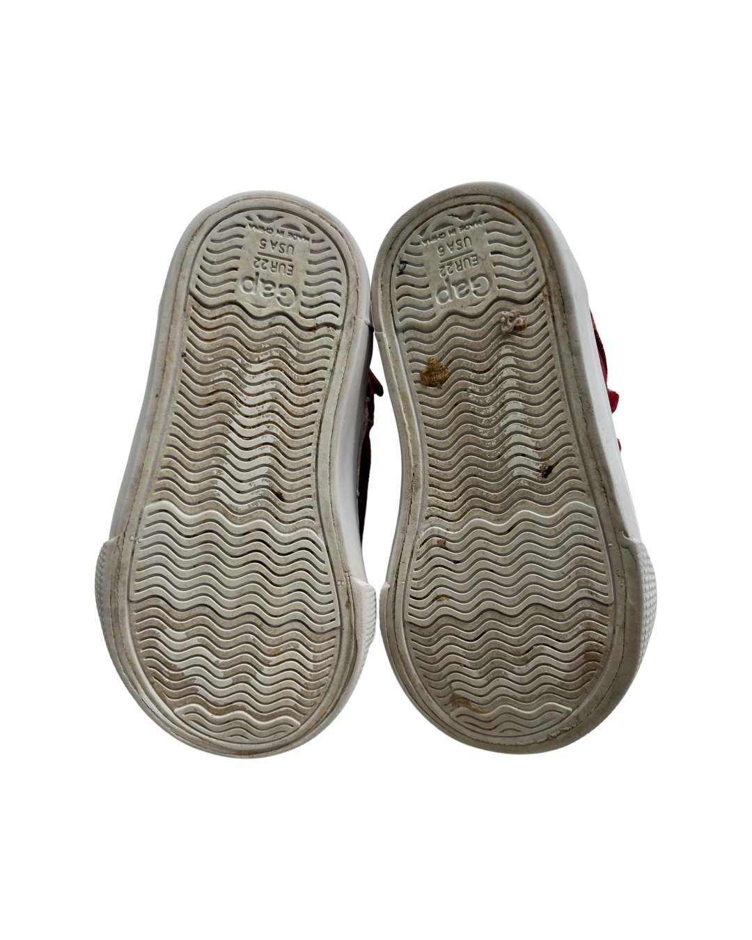 5C Toddler Girl Red Shimmer Velcro Gap Mid Top Shoes