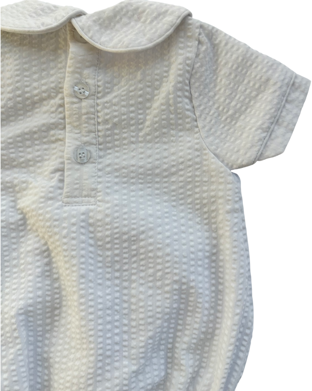 3M Baby Boy Cecil & Lou White Peter Pan Collar Bubble