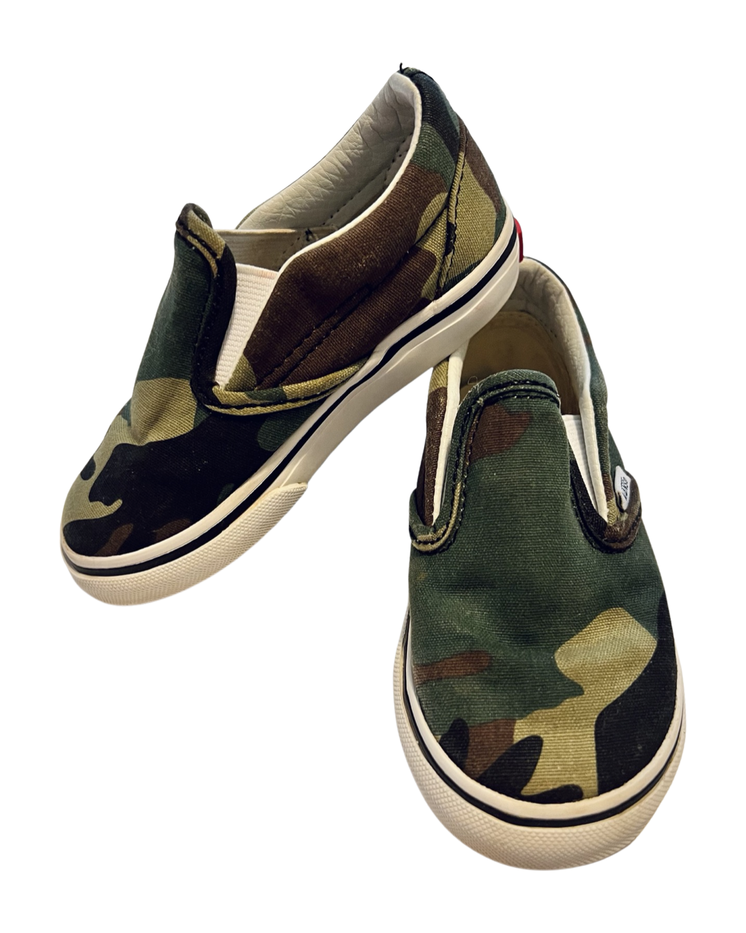7C Toddler Boy Green Camo Slip On Vans