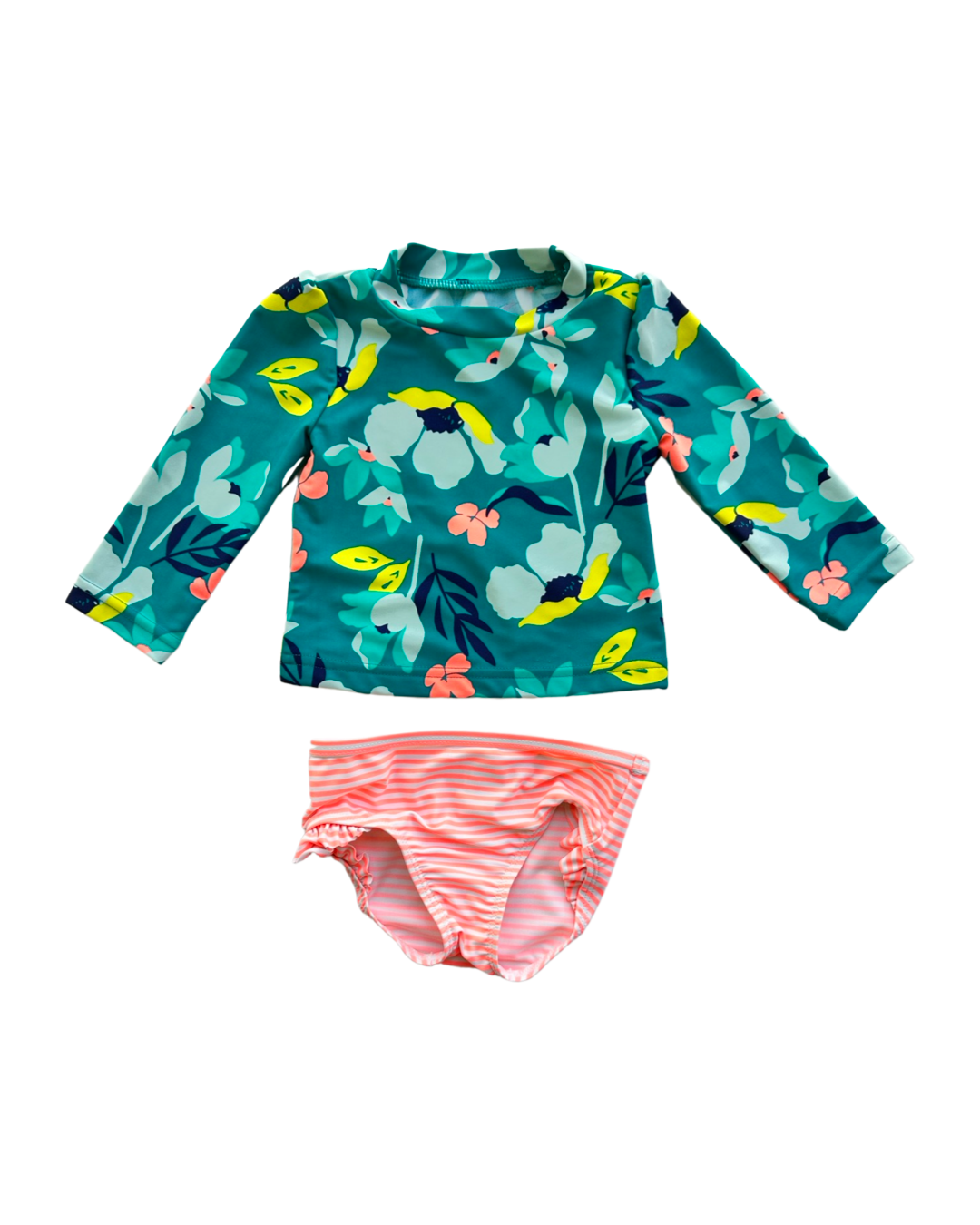 3-6M Baby Girl Carters Floral RashGuard Swim Suit
