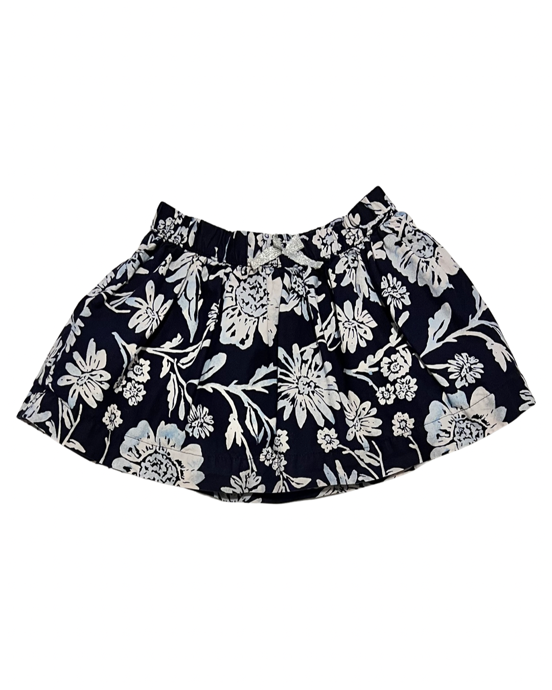 12M Baby Girl OshKosh Navy & White Floral Skirt