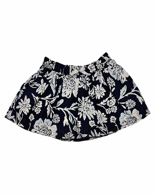 12M Baby Girl OshKosh Navy & White Floral Skirt
