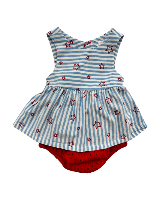 12M Baby Girl Cat & Jack Patriotic Outfit