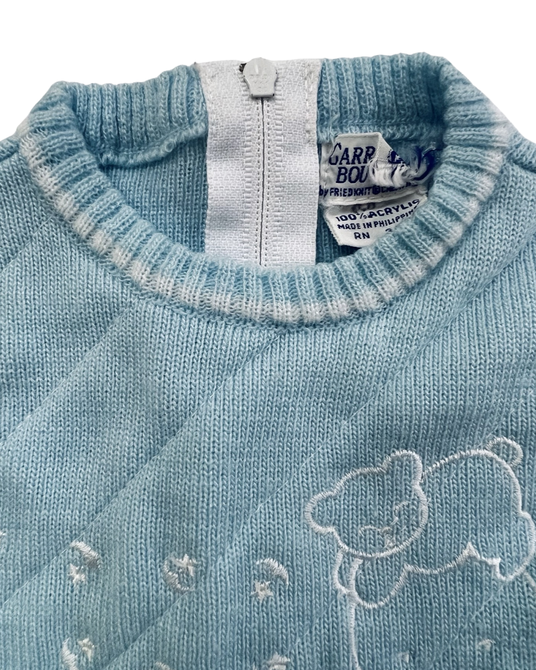 3-6M Baby Boy Blue Vintage Carriage Boutique Sweater Romper