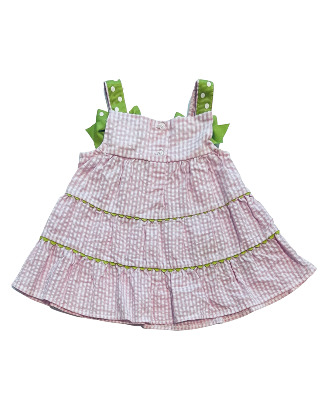 0-3M Baby Girl Pink Seersucker Rare Editions Dress