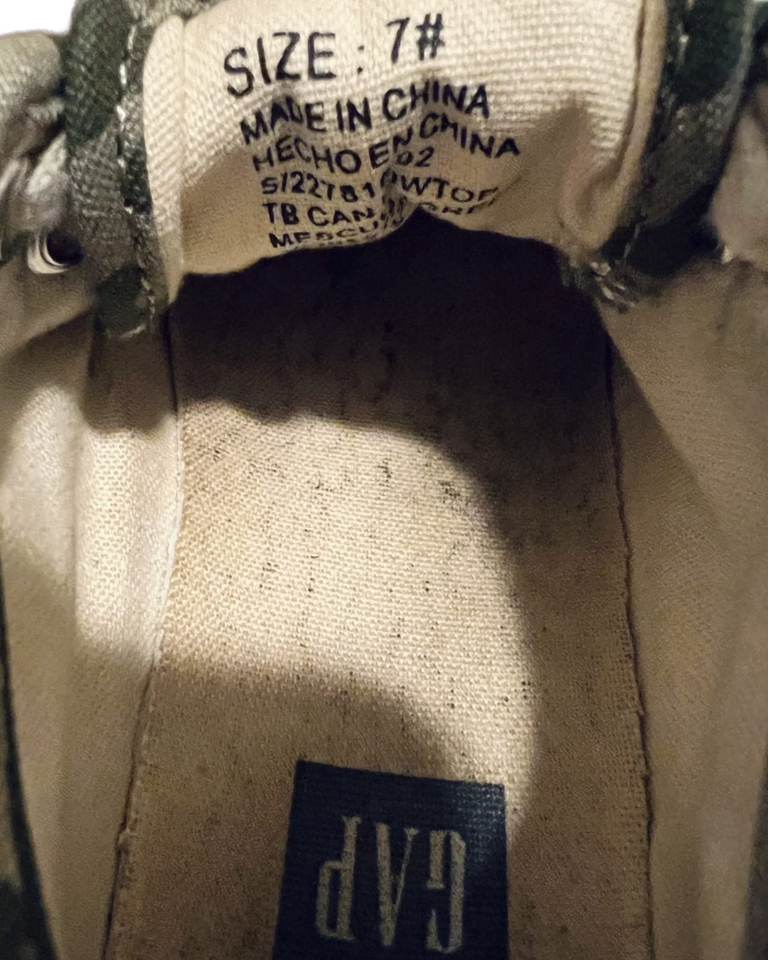 7C Toddler Boy Green Camo Gap Shoes