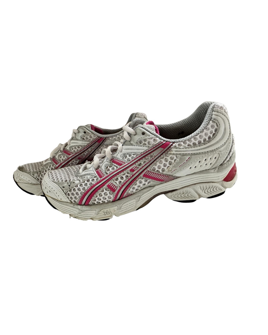 Women’s Size 7 Asics Pulse White Pink Running Shoes T9e5n