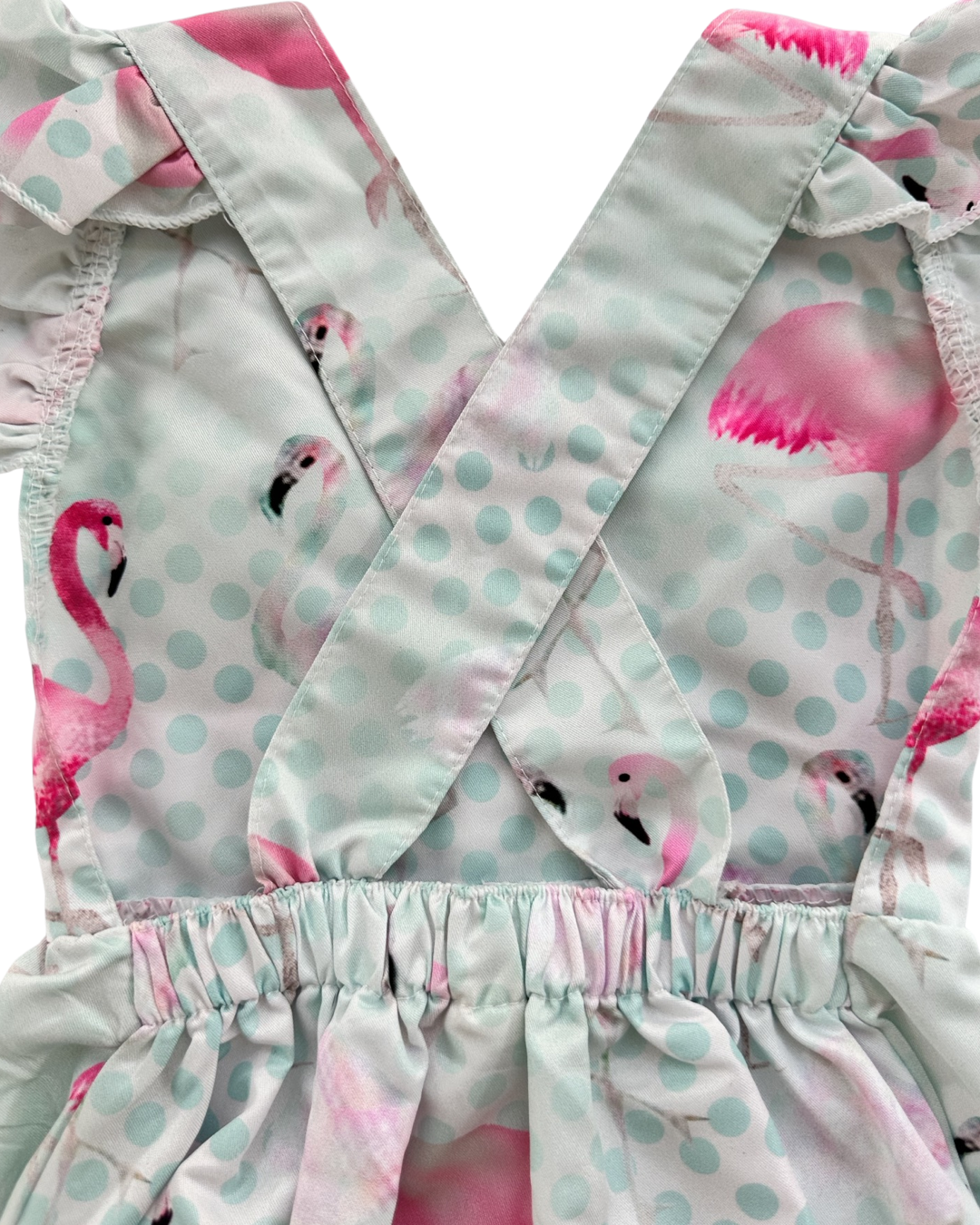2T Toddler Girl Boutique Flamingo Crossback Bubble Romper