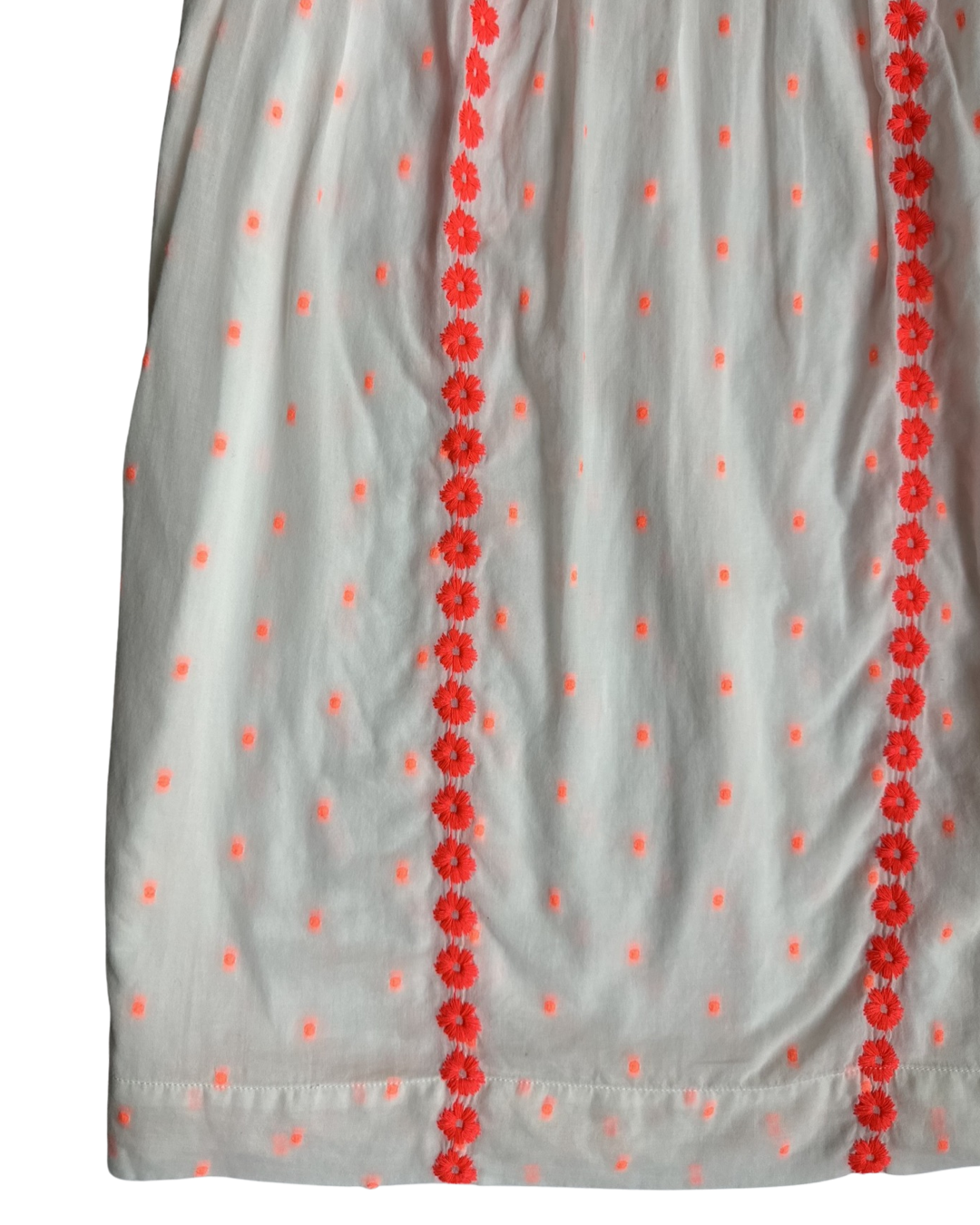 Youth Girls Size 10Y Crewcuts White & Coral Boho Dress