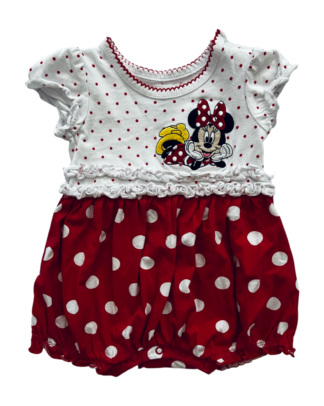 6M Baby Girl DISNEY Minnie Mouse Bubble Romper Outfit