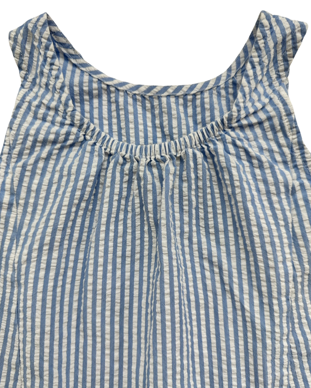 2T Toddler Girl Crewcuts Blue Stripe Seersucker Dress