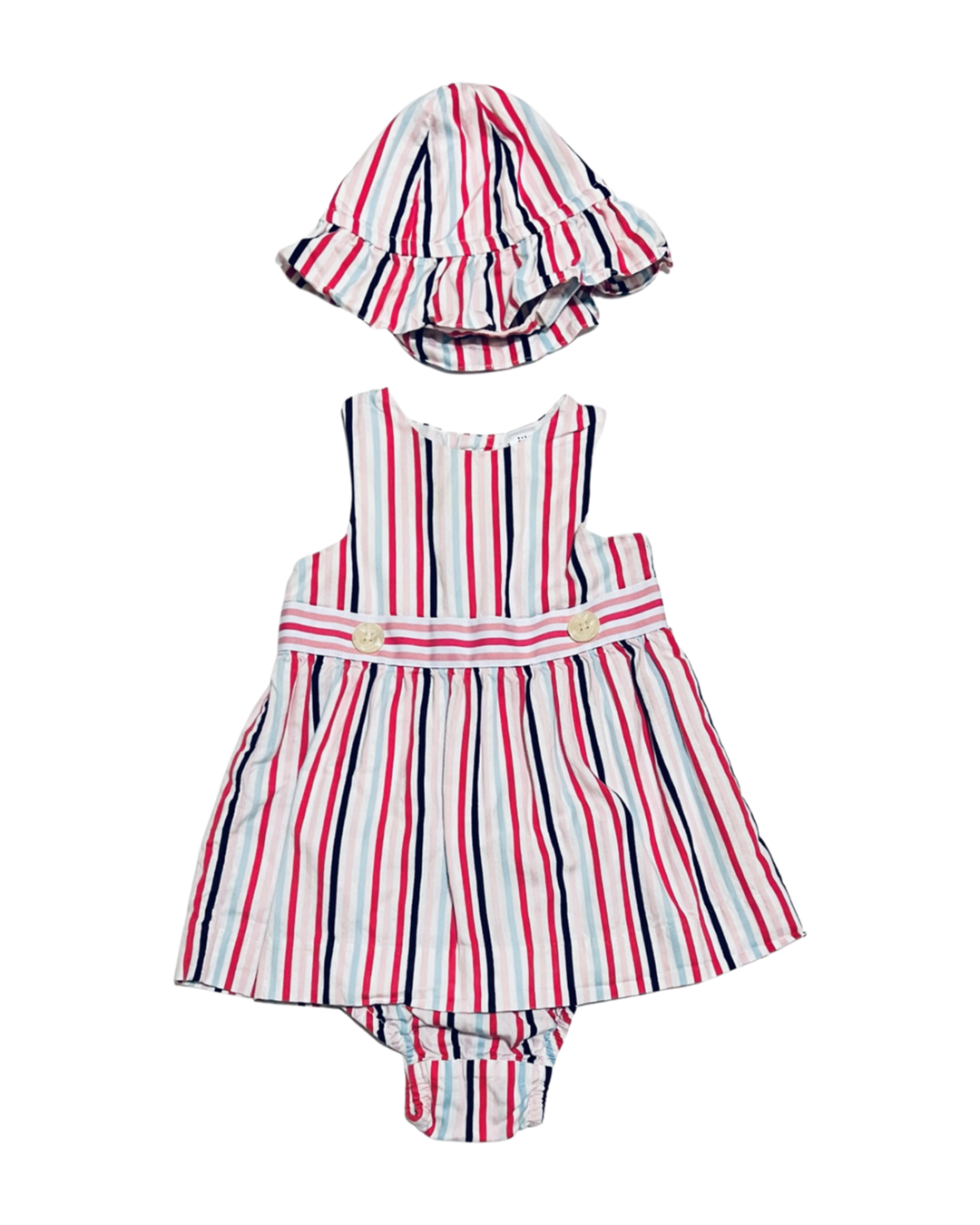 3-6M Baby Girl Baby Gap Pink Striped 3Pc Dress Set