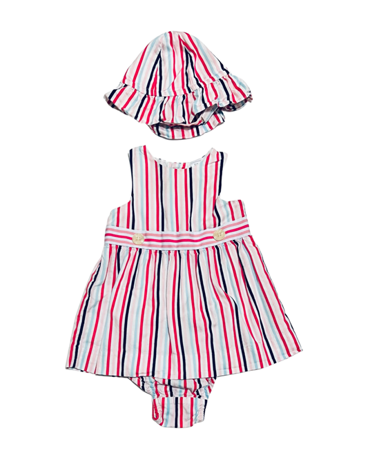 3-6M Baby Girl Baby Gap Pink Striped 3Pc Dress Set