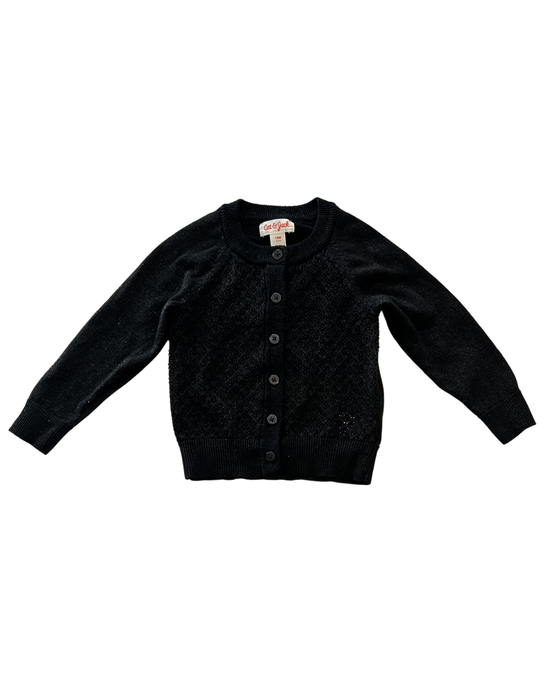18M Baby Girl Black Cat & Jack Cardigan Top