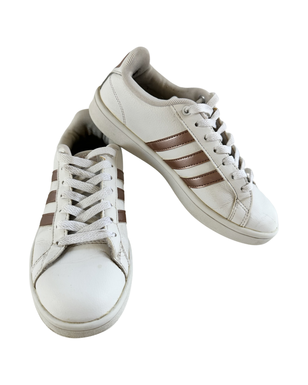 Women’s Size 6 Adidas White / Rose Gold Cloudfoam Sneakers Shoes