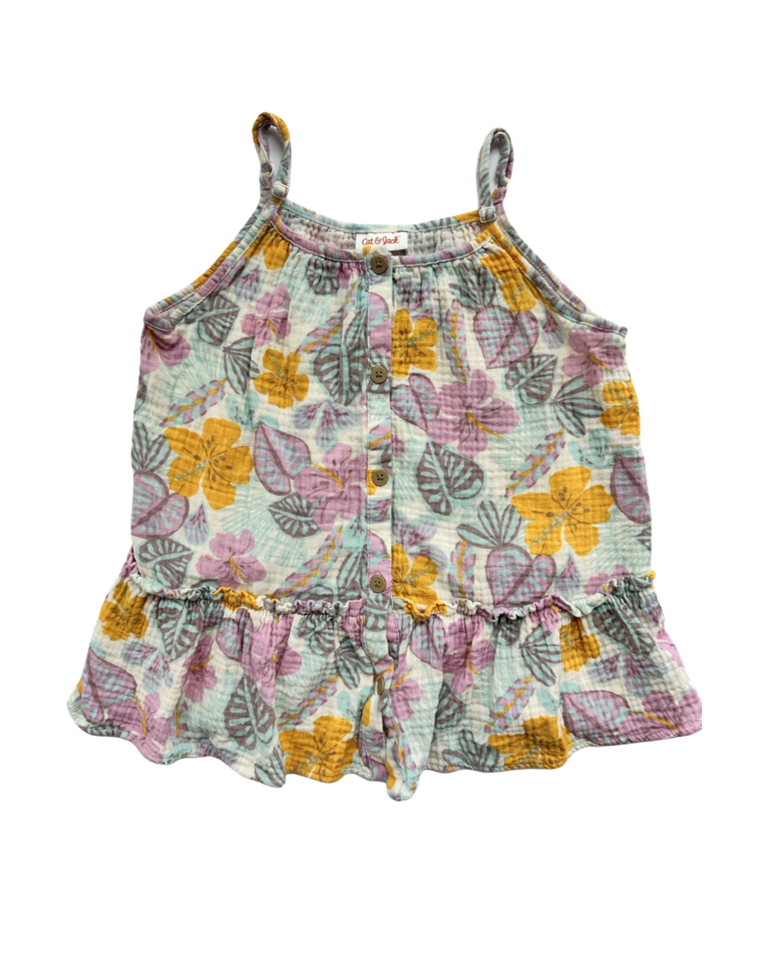 Girls Large (10/12) Cat & Jack Hawaiian Shorts & Top Outfit