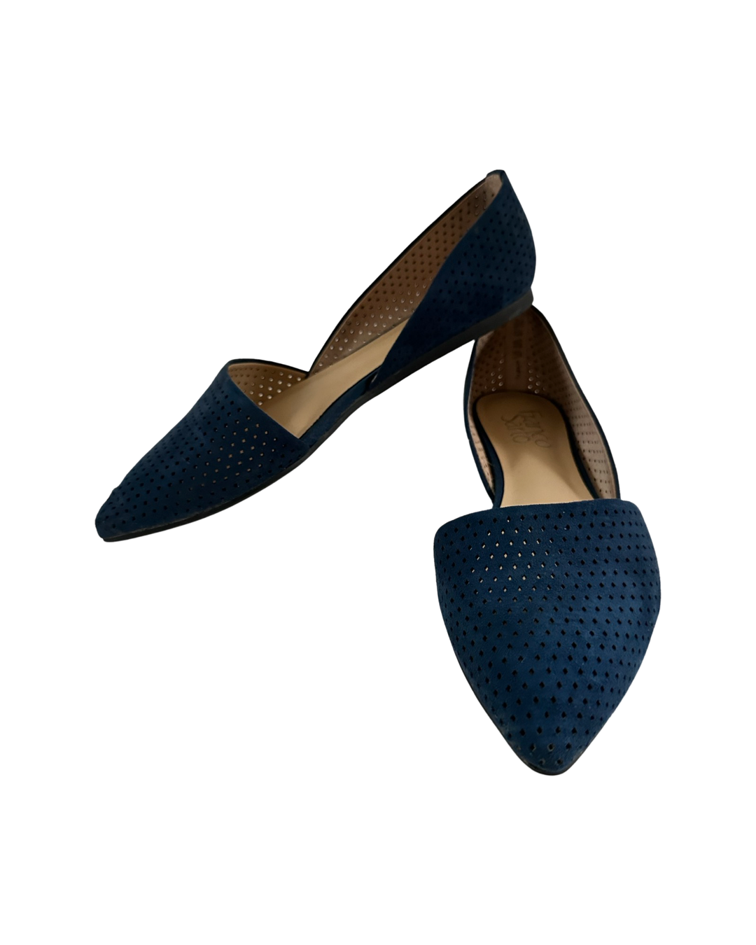 Women’s Size 6.5 Franco Sarto Honey2 Navy Suede Perforated Flats
