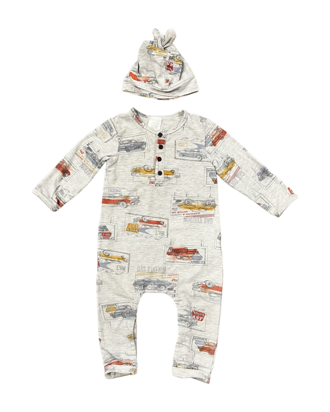 12M Baby Boy Kidding Around Car Romper w/ Hat