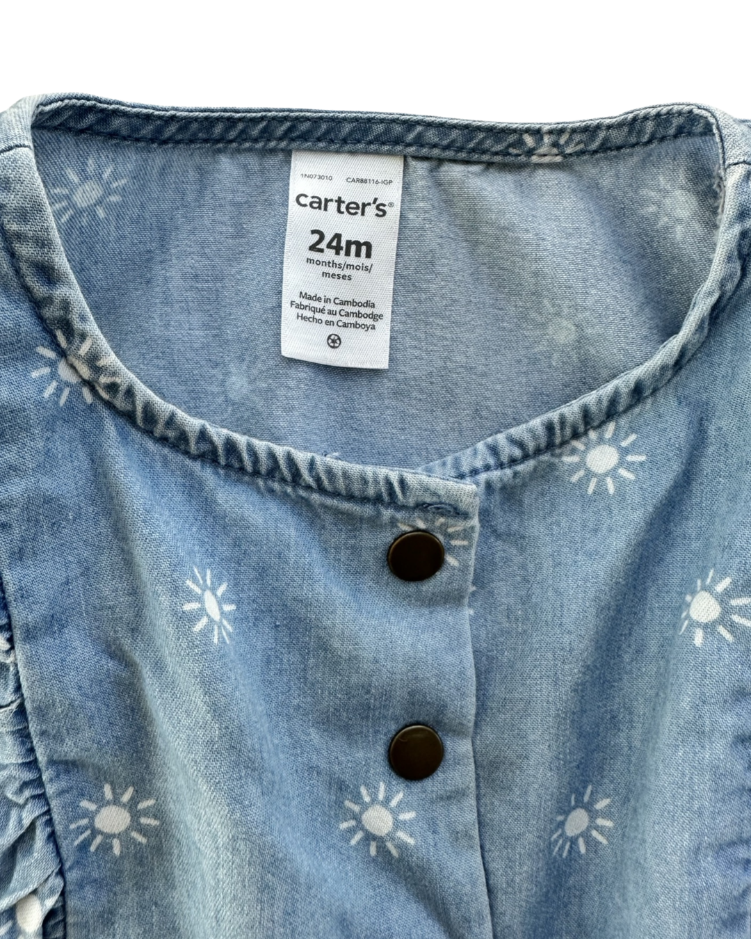 24M Baby Girl Carter’s Chambray Sunshine Bubble Romper