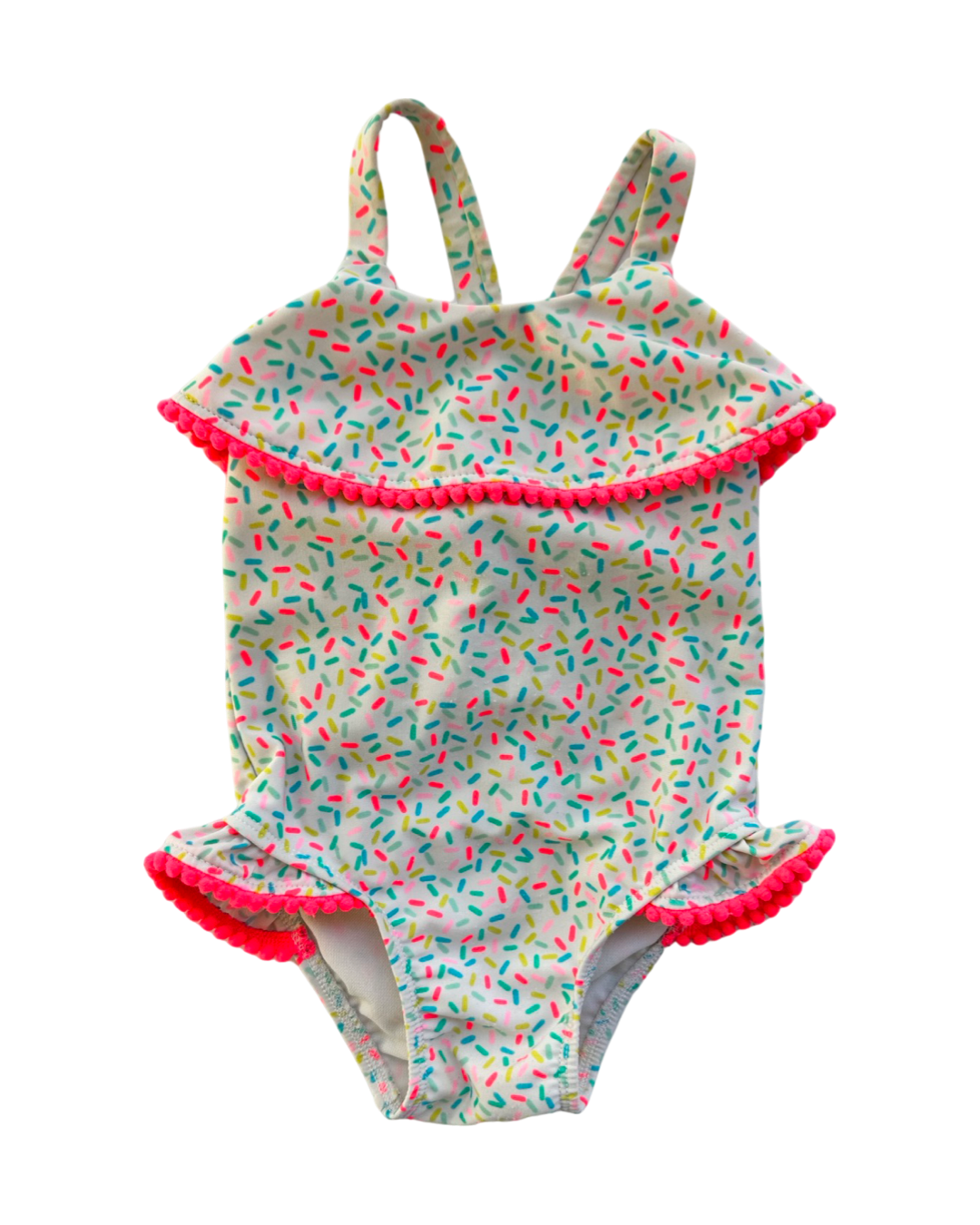 18M Baby Girl Cat & Jack Confetti Sprinkles One Piece Swim Suit