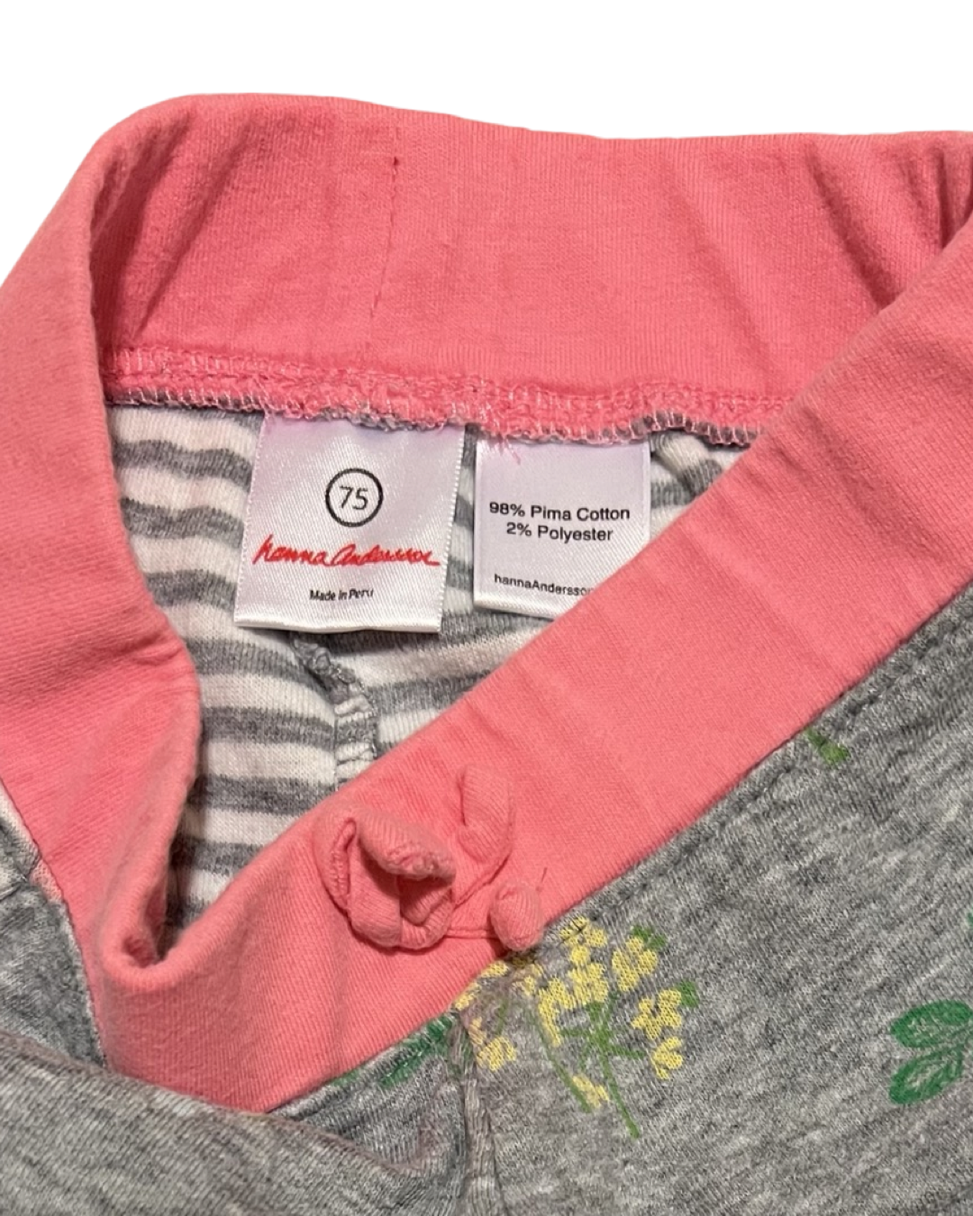 12M-18M Baby Girl Hanna Andersson Gray Floral Joggers