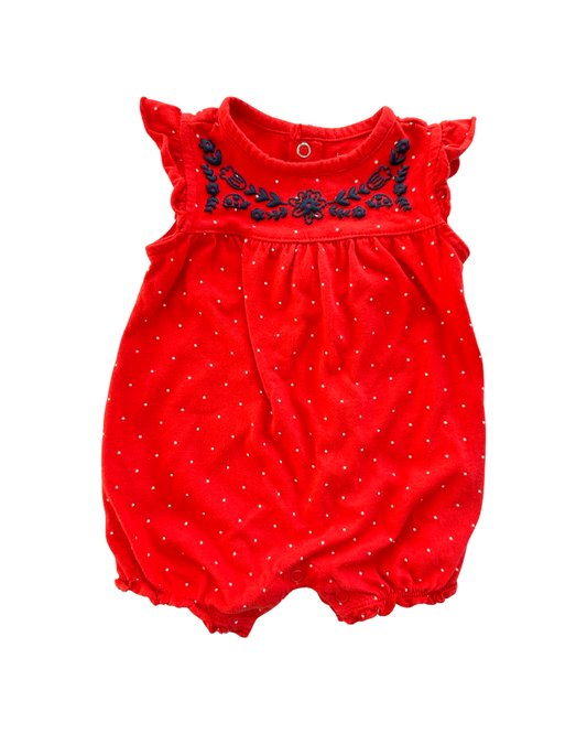 3M Baby Girl Carters Red Polka Dot Bubble Romper