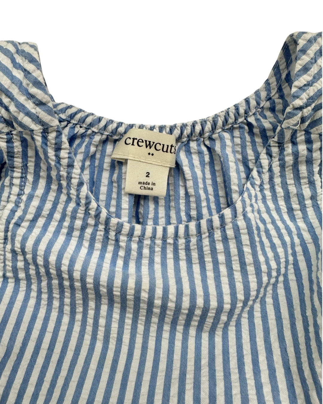 2T Toddler Girl Crewcuts Blue Stripe Seersucker Dress