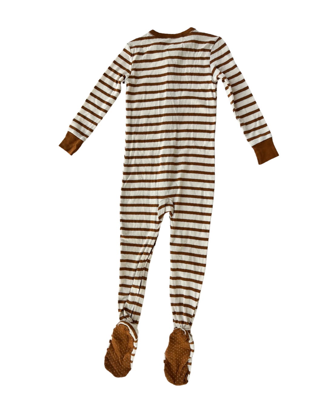 3T Toddler Girl Old Navy Brown Striped Reindeer Footed PJs