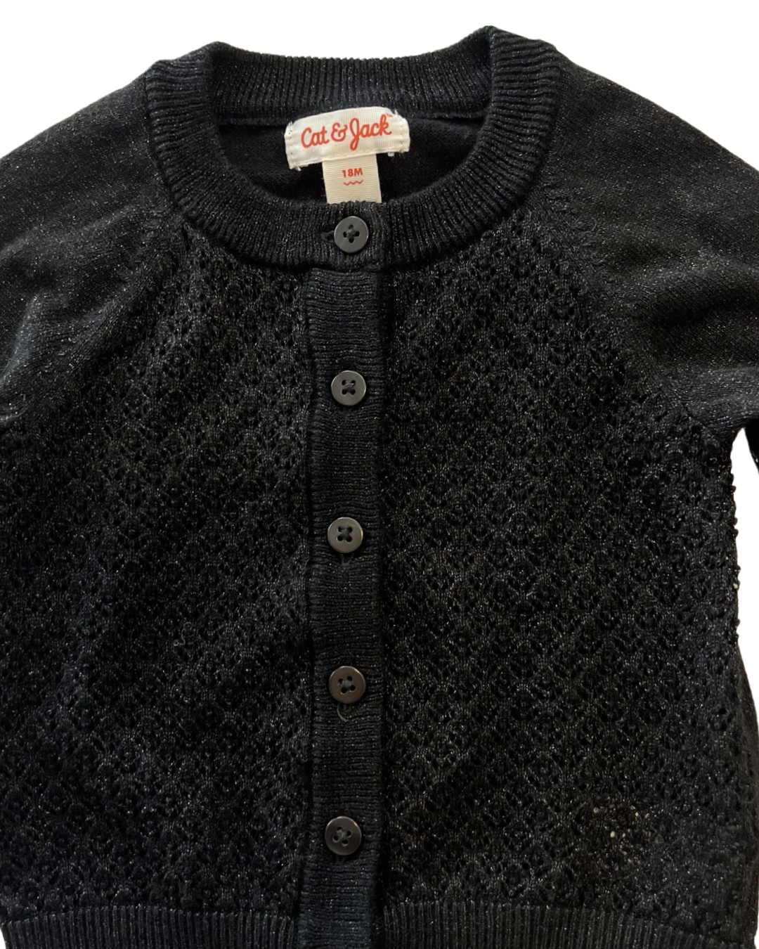 18M Baby Girl Black Cat & Jack Cardigan Top