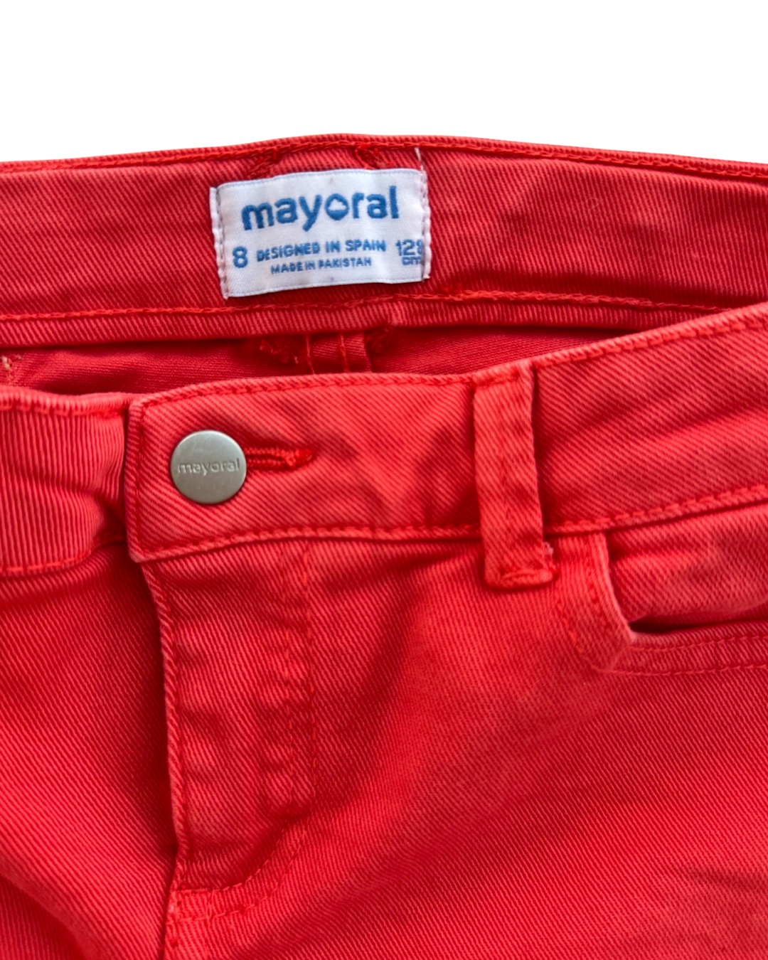 Girls Size 8Y Mayoral Red stretch Jean Shorts