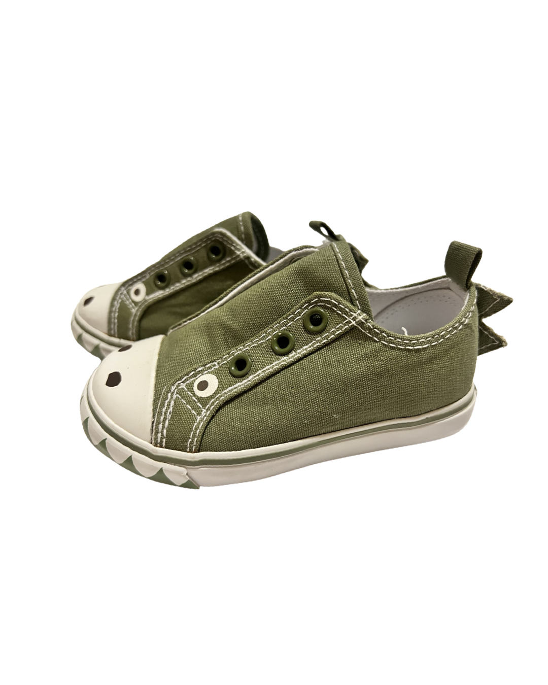 7C Toddler Boy Green Gymboree Dinosaur Canvas Shoes