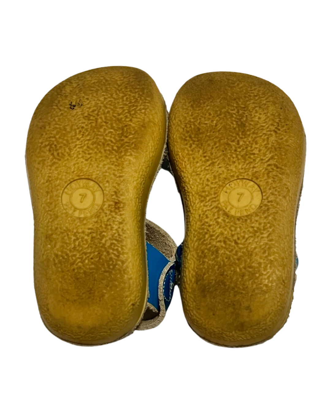 7C Toddler Girl Blue Leather Sun Sans Saltwater Sandals