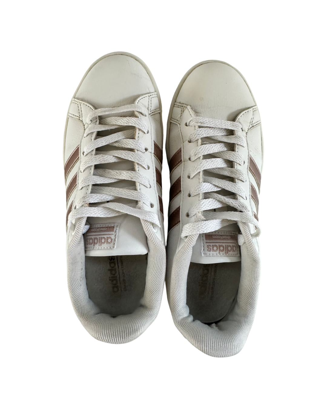 Women’s Size 6 Adidas White / Rose Gold Cloudfoam Sneakers Shoes